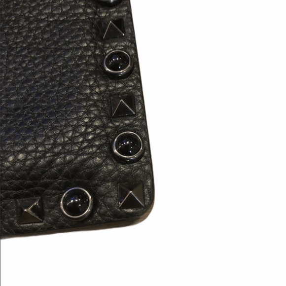 Valentino Rockstud NEW Leather Pouch Clutch black authentic - Picture 14 of 17